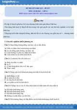 Đề thi giữa kì 1 Sinh 11 Kết nối tri thức - Đề số 7